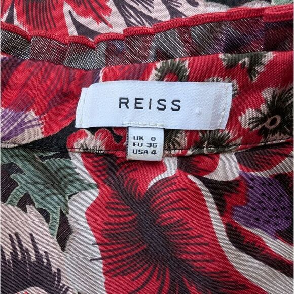 Reiss NWOT Flowy Floral Burnout Button Down Shirt Size Small - Picture 9 of 16